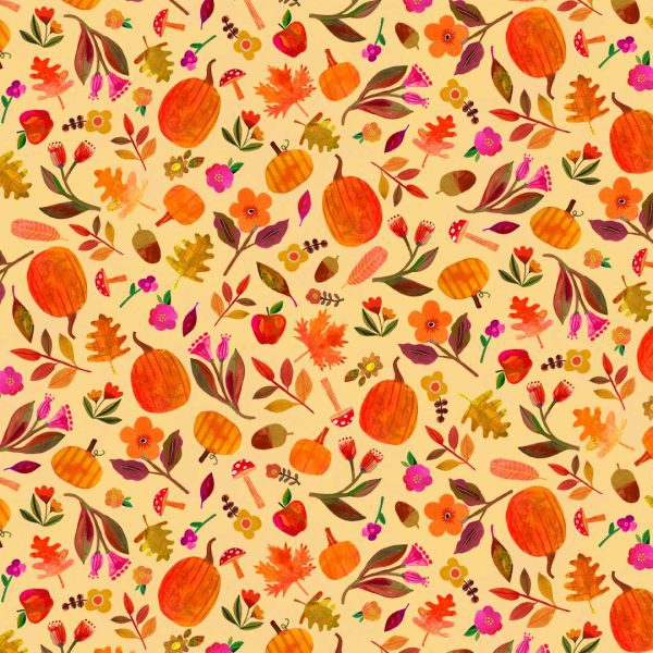 Pumpkin Floral-DDC12312-Butter Pumpkin Floral-DDC12312-Butter