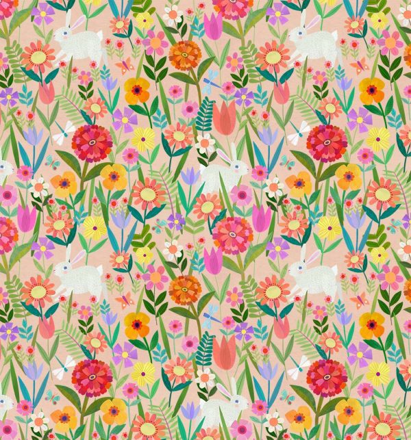 Bunnies And Flowers-DDC12373-Multi