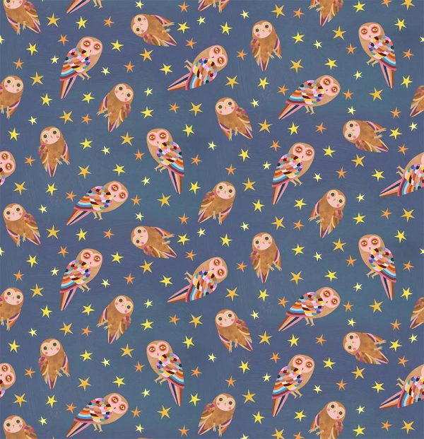 Enchanted Owls-DDC12376-Navy Enchanted Owls-DDC12376-Navy