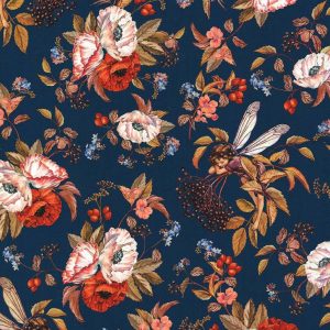 ELDERBERRY FLOWER FAIRIES, Tossed - Navy / DDC8060-NAVY DDC8060_Navy.jpg