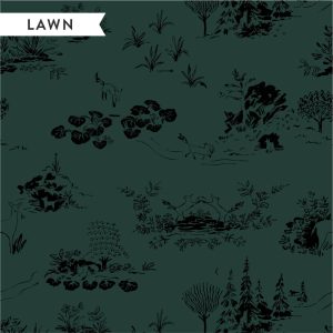 Collection THERE WAS A FOX, Fox toile Emerald - Lawn BIO - 6.85 m LN-EI-45 FOX TOILE EMERALD. 1.jpg