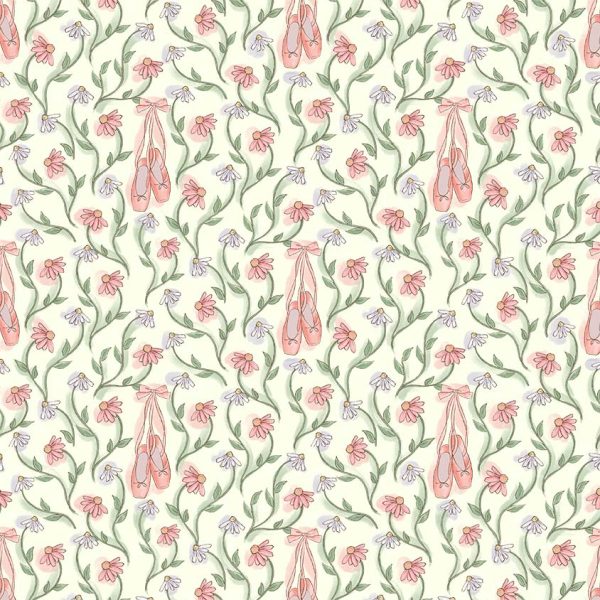 Ballet Shoe Floral-DDC12592-Cream Ballet Shoe Floral-DDC12592-Cream