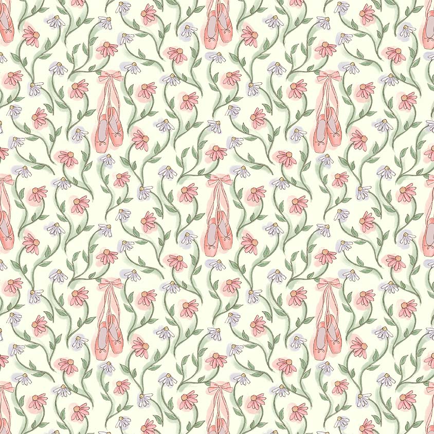 Ballet Shoe Floral-DDC12592-Cream